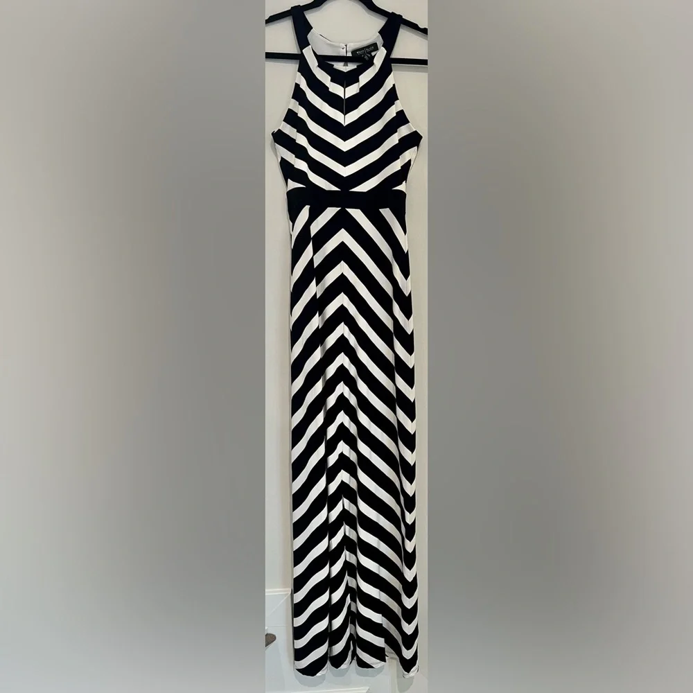 White House Black Market Striped Maxi Dress XXS Stretchy - Picture 2 of 11